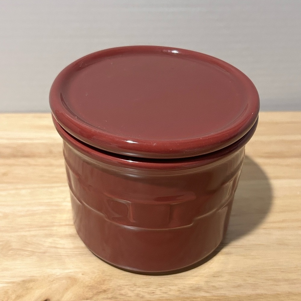 Vintage Longaberger Pottery Woven Traditions Paprika Salt Crock